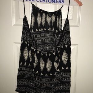 Tribal Black and White Spaghetti strap tank top